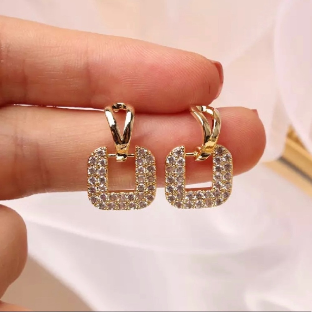 Pretty Square Cubic Zircon Earrings Accessories Jewelry